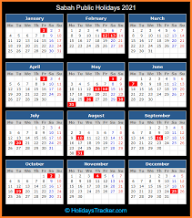 It should also be noted that the main 2021 malaysia holidays of each major religion are considered as public holidays. Sabah Malaysia Public Holidays 2021 Holidays Tracker