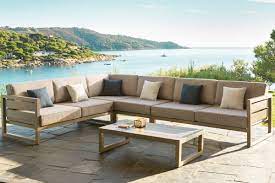 meridienne droite dubai taupe 2 places aluminium polyester hesperide taupe mobilier de jardin design meuble terrasse salon de jardin gris