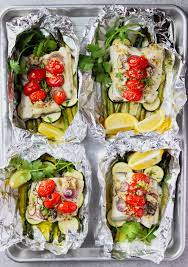 Baked Fish In Foil With Vegetables Garden In The Kitchen