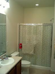 This Is Interesting They Put A Shower Curtain Inside Of The Glass Shower Doors Probably So They Would Bathroom Inspiration Glass Shower Doors Glass Shower