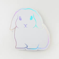 Lop Bun Holographic Vinyl Sticker - Etsy Israel
