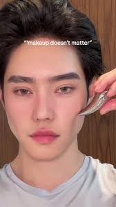before or after? 😳 chinese boy tries Italian makeup #mensmakeup  #boysmakeup #makeupformen