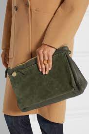 Clare V Gosee Washed Leather And Suede Shoulder Bag Washed Leather Clare V Bags