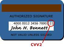 A card security code (csc), card verification data (cvd), card verification number, card verification value (cvv), card verification value code, card verification code (cvc), verification code. Card Validation Code