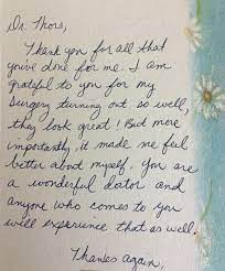 Maybe you would like to learn more about one of these? Patient Thank You Notes Algonquin Plastic Surgeon Dr Gunnar Thors
