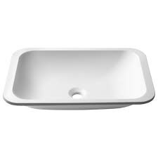 solid surface bathroom sink in matte white
