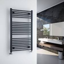 Milano Brook Anthracite Flat Heated Bathroom Towel Radiator Rail 1000mm X 600mm Heated Towel Rail Towel Radiator Towel Rail