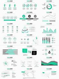 creative light coloured powerpoint charts infographics