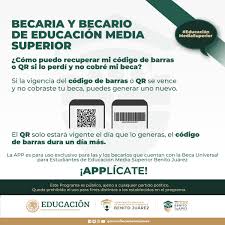Más de 23,000 alumnos licenciaturas e ingenierías: Coordinacion Nacional De Becas Para El Bienestar Benito Juarez Becaria Y Becario De Educacion Media Superior Recupera Tu Codigo De Barras O Qr Para Cobrar Tu Beca Applicate Ayudanos A