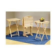 All four tray tables can be combined to make a. Buy 5 Piece Tv Tray Snack Dinner Or Snacks Folding Table Set Rectangular Natural Wood Finish Portable Space Saving Kids Snack Trays Gaming Or Laptop Desk