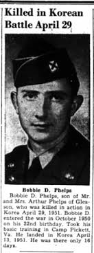 Pvt Bobbie Dee Phelps (1929-1951)
