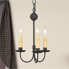 Small 3 Arm Primitive Chandelier In Textured Black Best Of New England