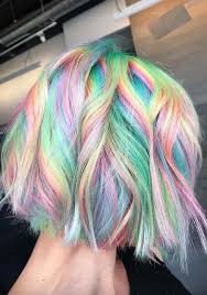 Awesome Rainbow Hair Colors For Short Haircuts In 2018 Rainbow Hair Color Hidden Hair Color Pastel Rainbow Hair