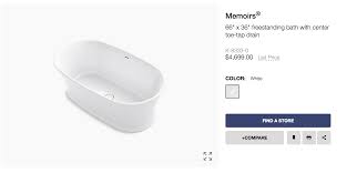 Kohler® finishes resist corrosion, tarnishing and exceeding industry durability standards two times. K 8333 Memoirs 5 5 Ft Freestanding Bath Kohler Free Standing Bath Bath Free Standing