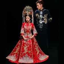 Dragon Phoenix Embroidery Brocade Retro Chinese Groom Suit Chinese Wedding Dress Traditional Chinese Style Wedding Dress Chinese Wedding Dress
