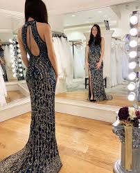 Old Glam Hollywood Prom Dress By Sherri Hill Deep Turquoise And Gold Beading Bravura Fashion Is A Prom B In 2020 Prom Boutiques Prom Dresses Sherri Hill Prom Dresses