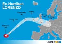 Alles was für die eigene wettervorhersage benötigt wird. Ex Hurrikan Lorenzo Erreicht Am Wochenende Deutschland Ubimet