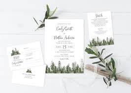 Pine Tree Wedding Invitation Suite Template Rustic Woodland Etsy In 2020 Tree Wedding Invitations Tree Wedding Rustic Woodland Wedding