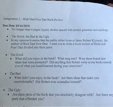 Double dad movie review netflix. Assignment 3 Rich Dad Poor Dad Book Review Due D Chegg Com