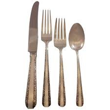 (1) silver hammered stainless steel 36 piece flatware set. Rustic Vintage Indian Twig Flatware Bronze Cutlery Service Set Of 48 Pieces At 1stdibs
