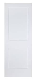 Door is not prepped for hinges or a handle. 2 Panel Shaker Style Door Primed Door To Door