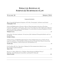 SYRACUSE JOURNAL OF SCIENCE & TECHNOLOGY LAW