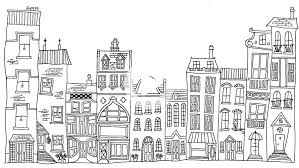 Black And White Building Drawing Pin On Building Illustration