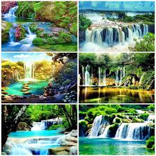 Air terjun gambar lukisan beli murah air terjun gambar. Huacan Cat Oleh Nomor Pemandangan Tangan Dicat Lukisan Air Terjun Gambar Di Atas Kanvas Seni Hadiah Diy Gambar Dengan Angka Dekorasi Rumah Cat Dengan Nomor Aliexpress