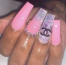 So, they coat the nails with hard and durable layer and function to beautify your acrylic nail designs show off your feminine power to the world. Pink Chanel Nails Shiny Nails Designs Chanel Nails Long Acrylic Nails Coffin