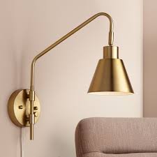 Swing arm wall lights are exceptionally versatile and since these wall lights have adjustable arms; 360 Lighting Adjustable Swing Arm Wall Lamp Antique Brass Plug In Light Fixture Downlight Shade For Bedroom Reading Living Room Walmart Com Walmart Com