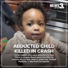 UPDATE: One of the three young children who were abducted from their home  by their father in Virginia Beach Wednesday night has died, police say. All  three children were injured in a