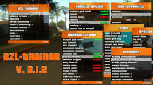 Download gta 5 apk data in your phone or tablet. Rzl Trainer V3 1 2 New Cheat Menu Like Gta 5 For Gta San Andreas