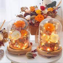 Handmade gift bouquet by @de_chip #diy gift ideas for your loved one #glassdome #preservedflower #bouquetwrapping make a. Preserved Flowers Glass Dome Gardening Flowers Bouquets On Carousell