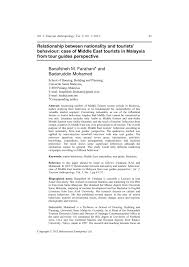 Nationality should be malaysia or malaysian. Pdf Relationship Between Nationality And Tourists Behavior Case Of Middle East Tourists In Malaysia From Tour Guides Perspective