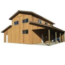 This type of design offers garageowners extra space to store their stuff in one section and host guests, parents or older kids in the other section. Barn Pros 2 Car 30 Ft X 28 Ft Engineered Permit Ready Garage Kit With Loft Installation Not Included Thd Bp2carg The Home Depot
