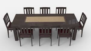 We feature kitchen and dining room furniture for casual meals, such as barstools that are great for the kitchen island or breakfast table that's a space saver. Dining Room Table With Chairs And Runner 3d Model 15 Max Free3d