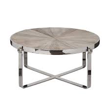 Colville Round Wood Chrome Coffee Table Coffee Table Chic Coffee Table Living Room Coffee Table