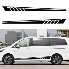 Pour Mercedes Classe C Vito Viano Porte Cote Rayures Jupe Voiture Carrosserie Autocollants Auto Sport Style Graphiques Vinyle 2 Pieces L R Aliexpress
