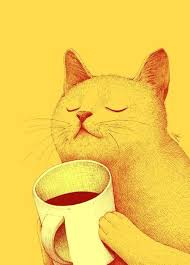 cat coffee hayvan ilustrasyonlari kedi sanati illustrasyonlar