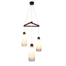 The tri led pendant light was designed by scott bridgens in 2012, and is made in new zealand. Multicolor Glass Tri Cone Pendant Light With Wooden Details 1960s 1160