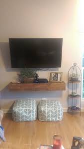 Floating shelf with divider, wood shelf, rustic home decor, floating media console, shelf storage, farmhouse decor, display shelf, gallery. Floating Media Shelf Floating Shelves Living Room Living Room Tv Wall Livingroom Layout