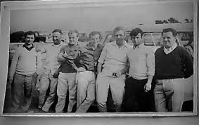 Jersey holiday L to Right Kenny Gregory, Bert Goldstone, Colin Turner, Ted  Lock Harry Fulbrook Ray Knott the driver. Photos courtesy of Ted Lock.