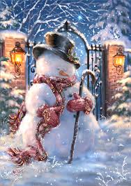 Snowman Christmas Images Christmas Art Christmas Scenes