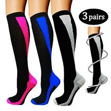 Actinput Compression Socks For Women Men 20 25mmhg Best Medical Nursing Travel Flight Socks L Xl Assorted1