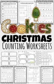 Christmas worksheets for preschool, kindergarden, first grade and second grade. Free Christmas Cookies Counting Worksheets