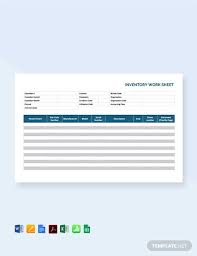 Free Inventory Worksheet Template Pdf Word Doc Excel Apple Mac Pages Apple Numbers In 2020 Worksheet Template Templates Worksheets