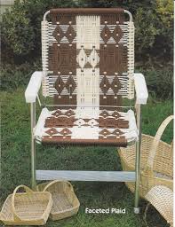 Faceted Plaid Lawn Chair 1980s Macrame Patio Chairs Folding Deck Furniture Sports Ottoman Pattern Pdf Book Booklet 70s Vintage Books In 2020 Lawn Chairs Macrame Chairs Patterned Chair