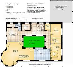 Atrium Bungalow 15 130 16 Variante 2 Grundriss Mit Erker Und Turm Einfamilienhaus Neubau Massivhaus Stein Auf Stein Atrium Haus Atriumhaus
