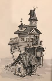 Watercolor illustration inspired by harry potters the weasleys burrow, made by me on 300gsm paper. The Burrow Jon Chambers