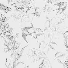 Sibylla Garden Black And White Wallpaper Black And White Wallpaper White Wallpaper Designers Guild Wallpaper